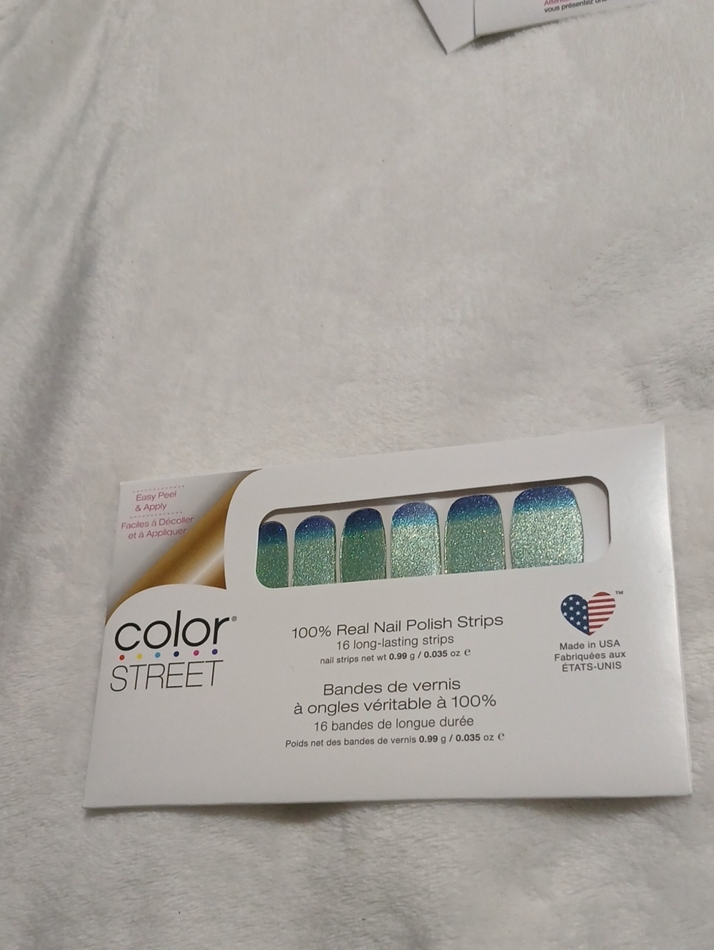 Color Street Ombre Blue to Green Glitter Press-Ons